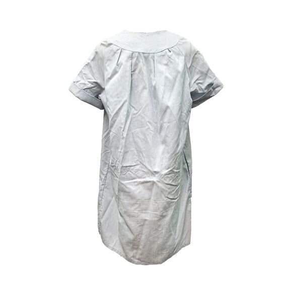 1950s Leisure Lady Pale Blue Cotton House Dress - Picture 3 of 4